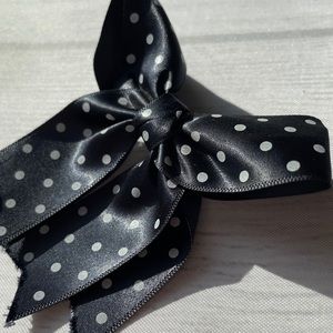 Navy & White Polka Dot Barrette 🎀